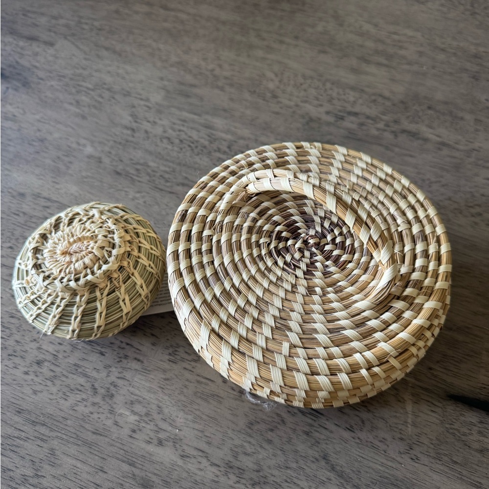 Vintage handmade Indian baskets
